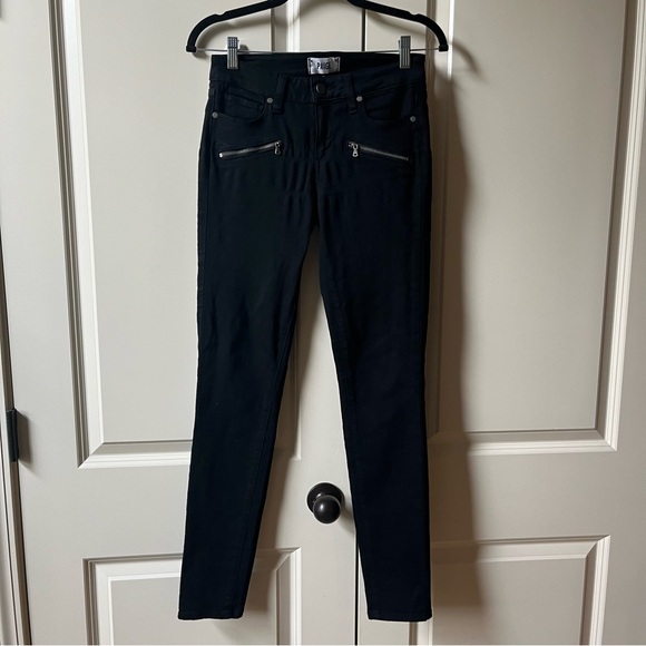 Like New Paige Indio Zip Black Jeans size 26 - Picture 3 of 6